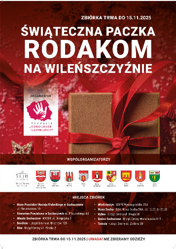 Plakat informujący o Świątecznej paczce rodakom